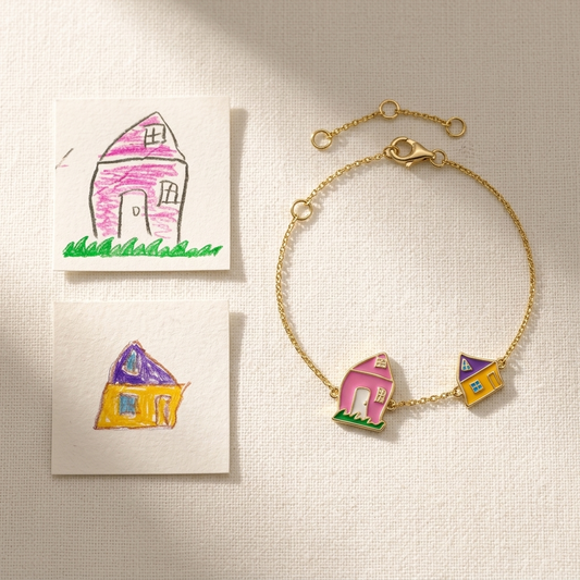 Custom Child Art Gold Bracelet — Little Legends